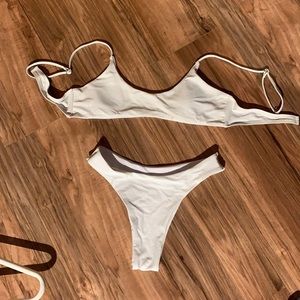 Never worn Zaful white bathing suit